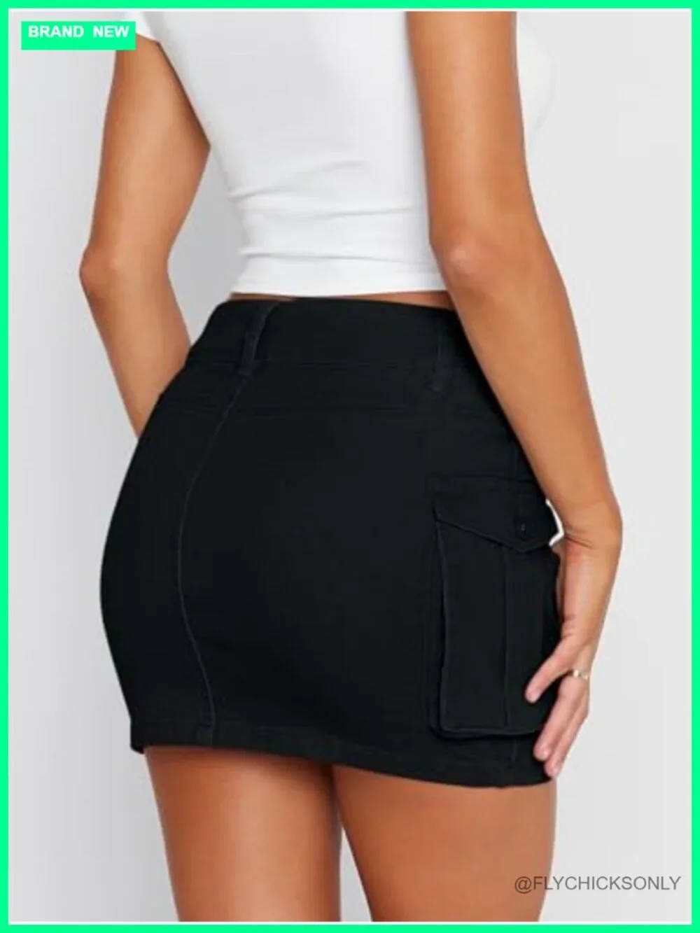 Women Denim Cargo Mini Skirt with Pockets Summer Y2K